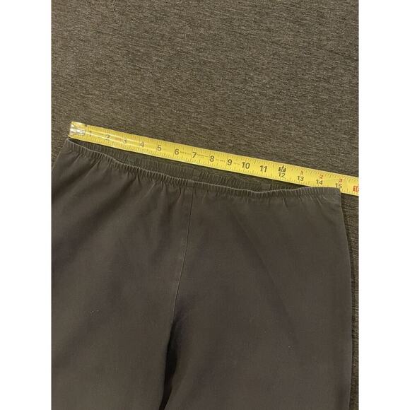 EILEEN FISHER Black Pull On Stretch Side Zip Ankle Pants Straight Crop Cotton M - Picture 6 of 7